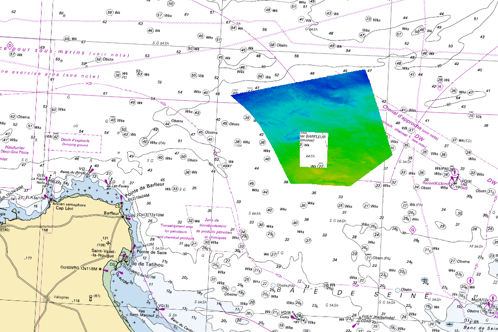 Levés réalisés au large de Barfleur dans le cadre des EMR